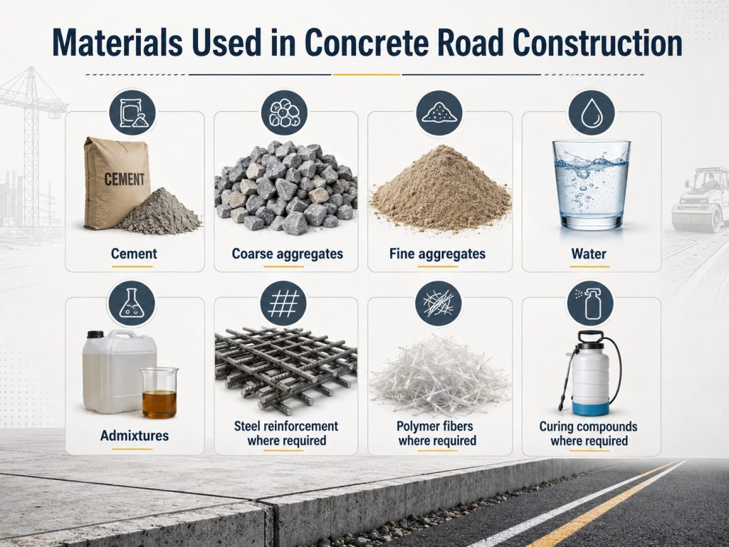 common_concrete_road_materials
