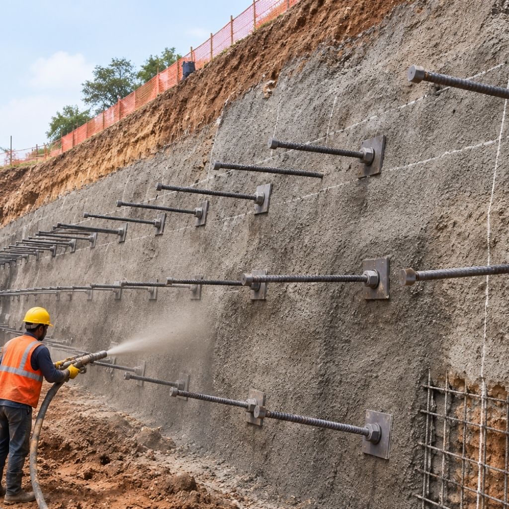 Soil nail wall